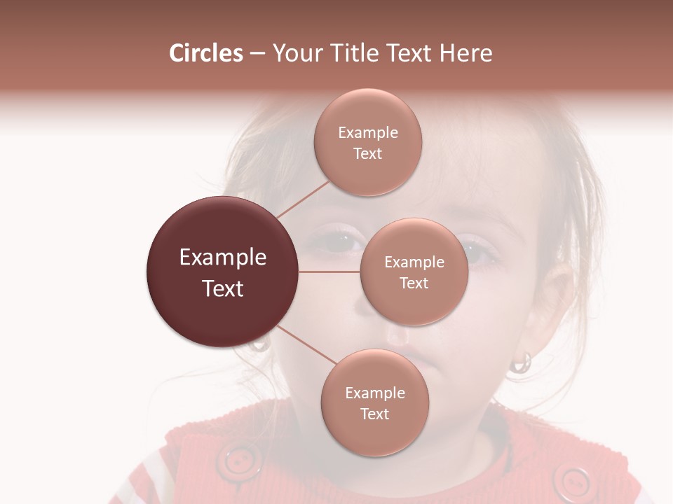 Little Girl With A Severe Flu And Red Eyes - Isolated PowerPoint Template