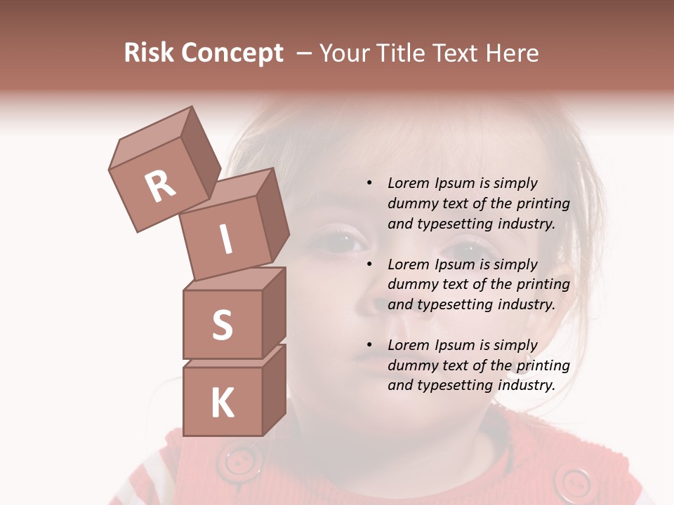 Little Girl With A Severe Flu And Red Eyes - Isolated PowerPoint Template