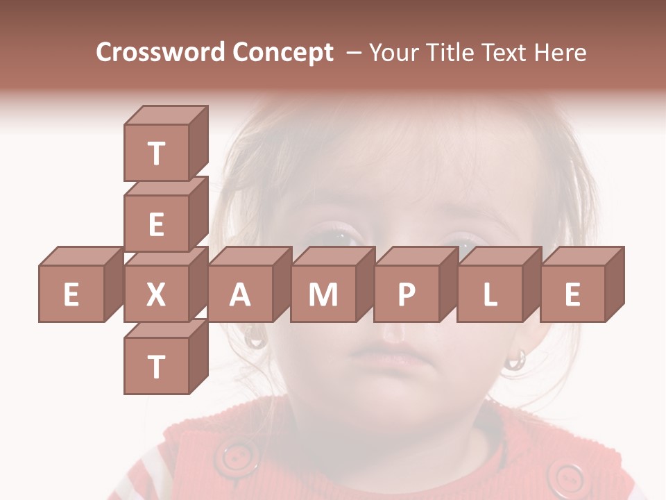 Little Girl With A Severe Flu And Red Eyes - Isolated PowerPoint Template