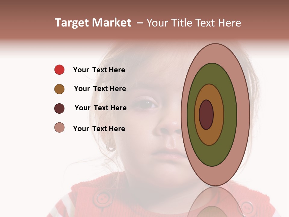 Little Girl With A Severe Flu And Red Eyes - Isolated PowerPoint Template