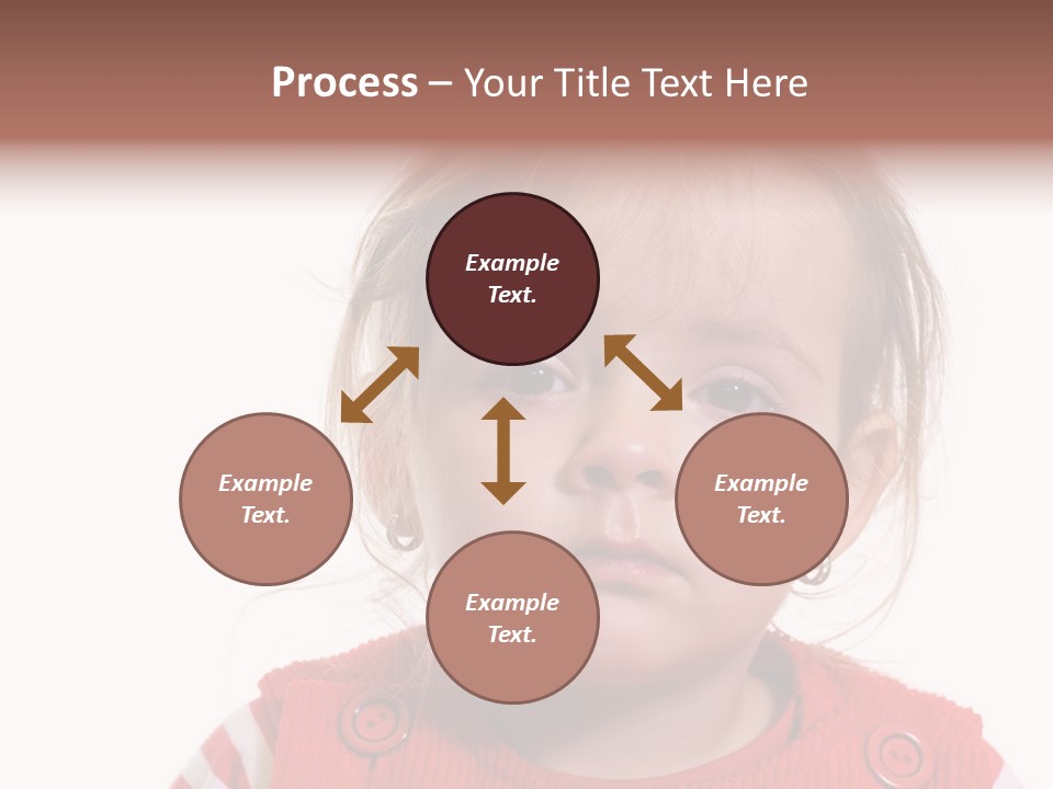 Little Girl With A Severe Flu And Red Eyes - Isolated PowerPoint Template