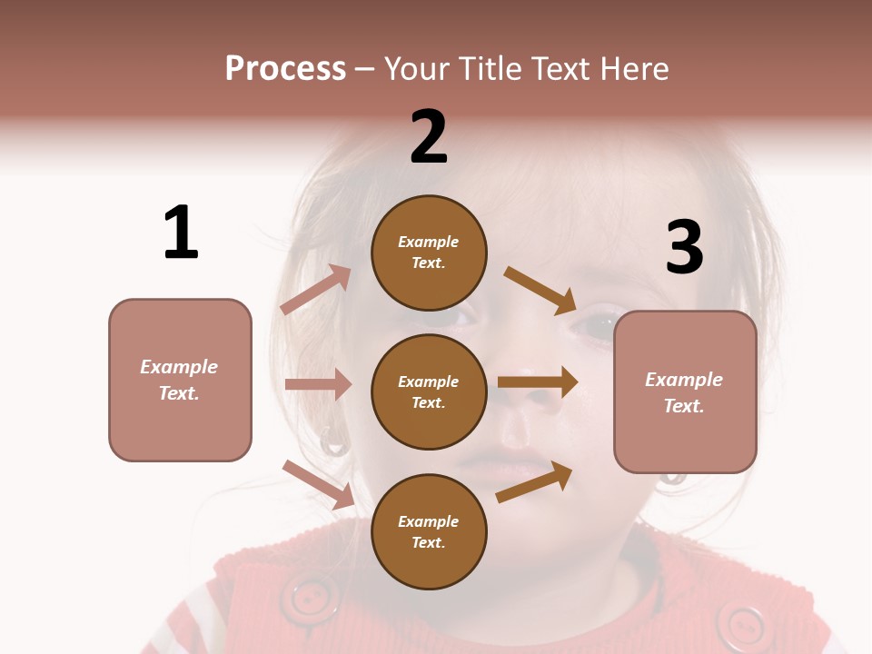 Little Girl With A Severe Flu And Red Eyes - Isolated PowerPoint Template