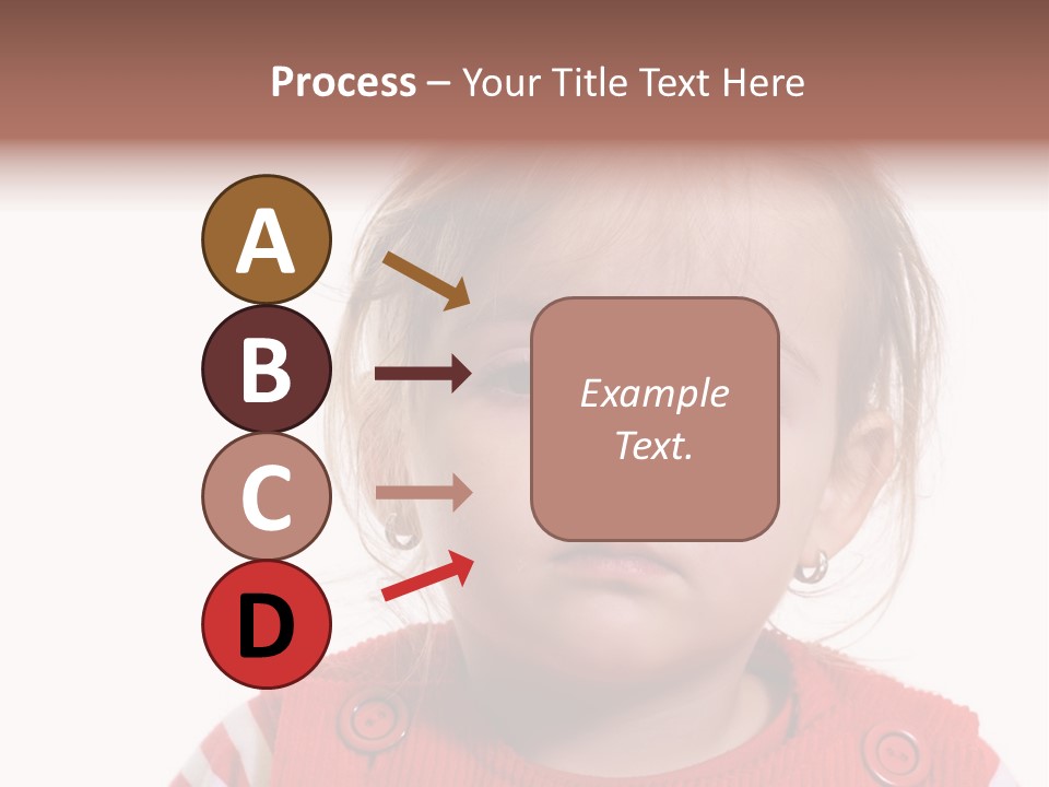 Little Girl With A Severe Flu And Red Eyes - Isolated PowerPoint Template