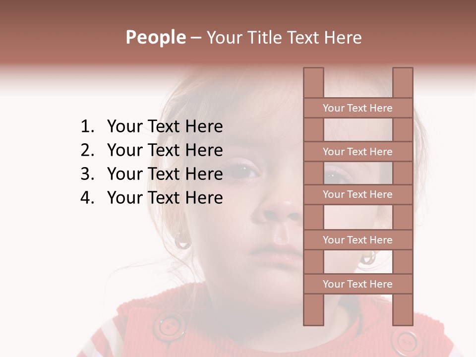 Little Girl With A Severe Flu And Red Eyes - Isolated PowerPoint Template