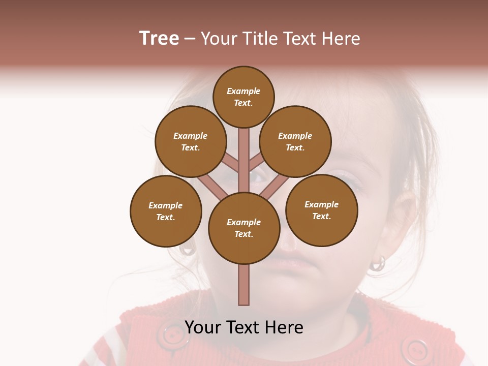 Little Girl With A Severe Flu And Red Eyes - Isolated PowerPoint Template