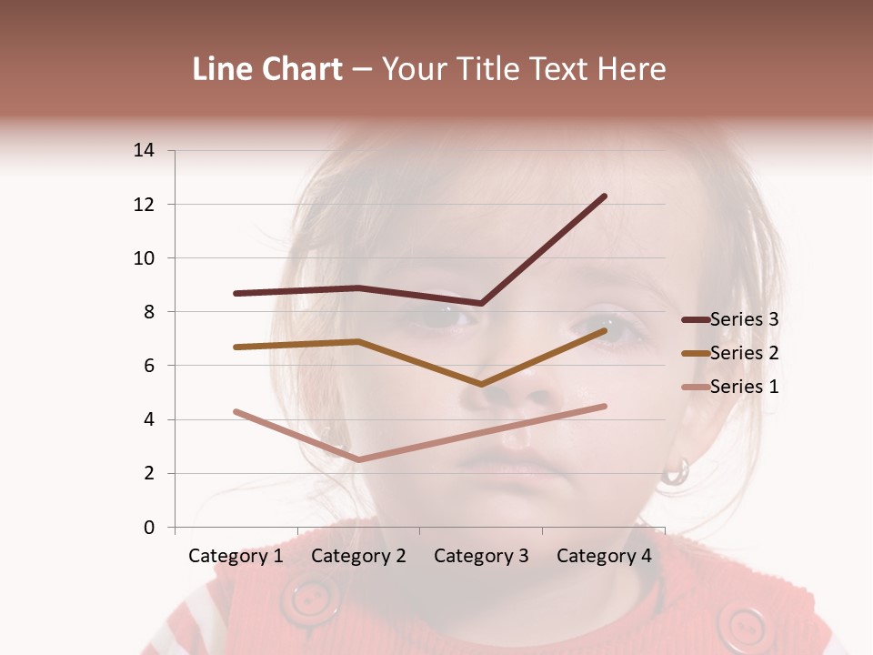Little Girl With A Severe Flu And Red Eyes - Isolated PowerPoint Template