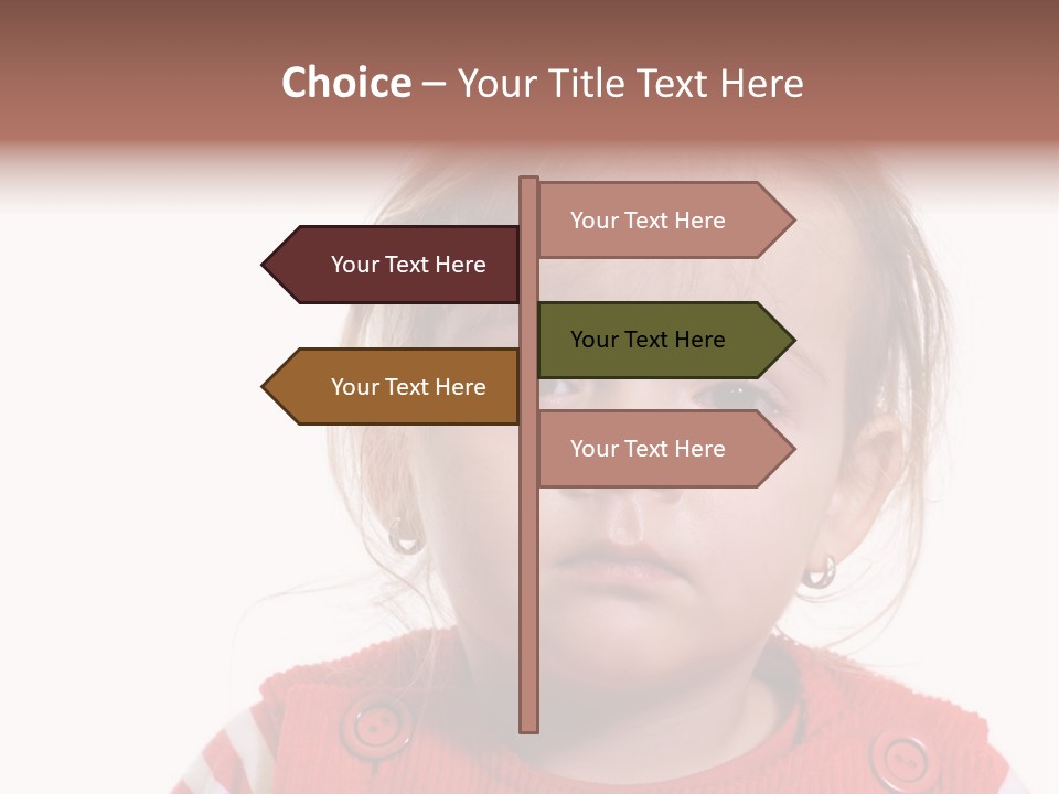 Little Girl With A Severe Flu And Red Eyes - Isolated PowerPoint Template