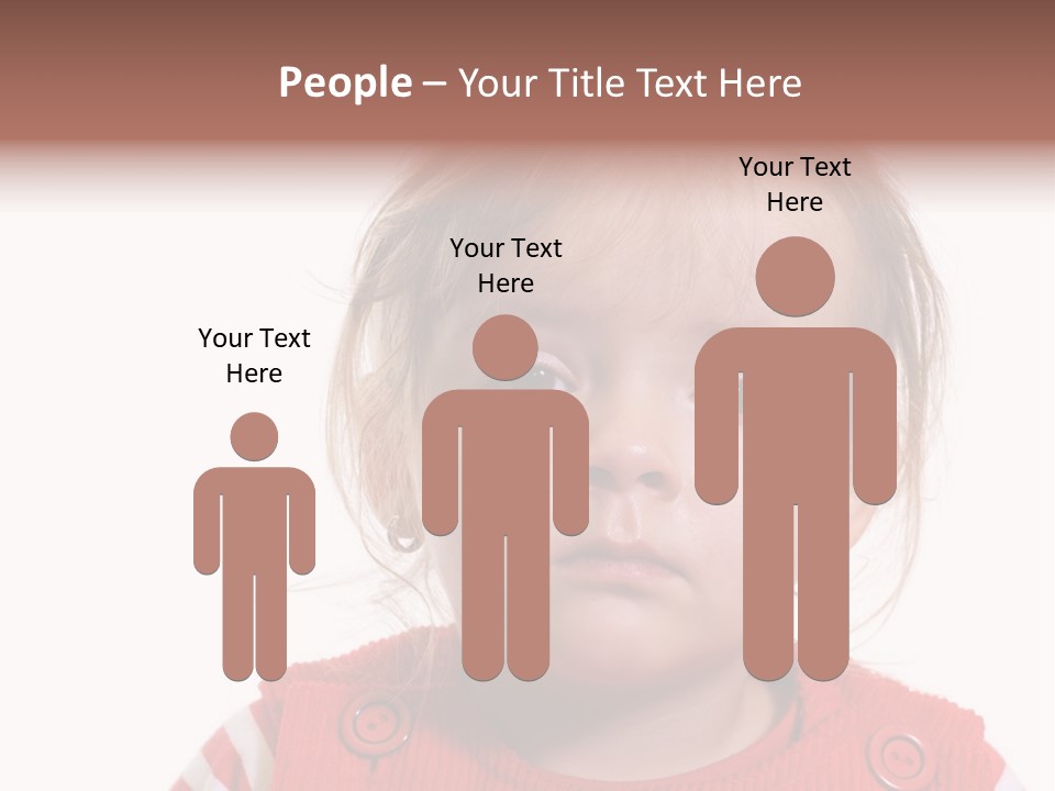 Little Girl With A Severe Flu And Red Eyes - Isolated PowerPoint Template