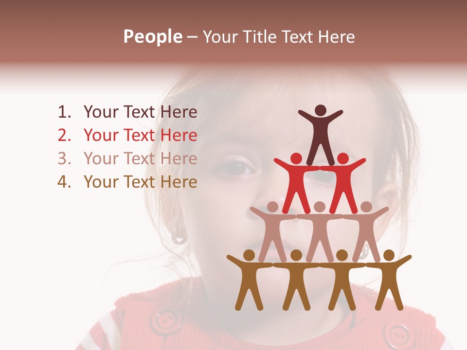 Little Girl With A Severe Flu And Red Eyes - Isolated PowerPoint Template