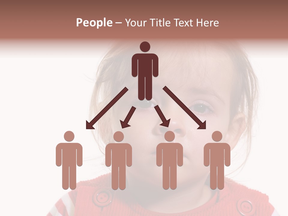 Little Girl With A Severe Flu And Red Eyes - Isolated PowerPoint Template