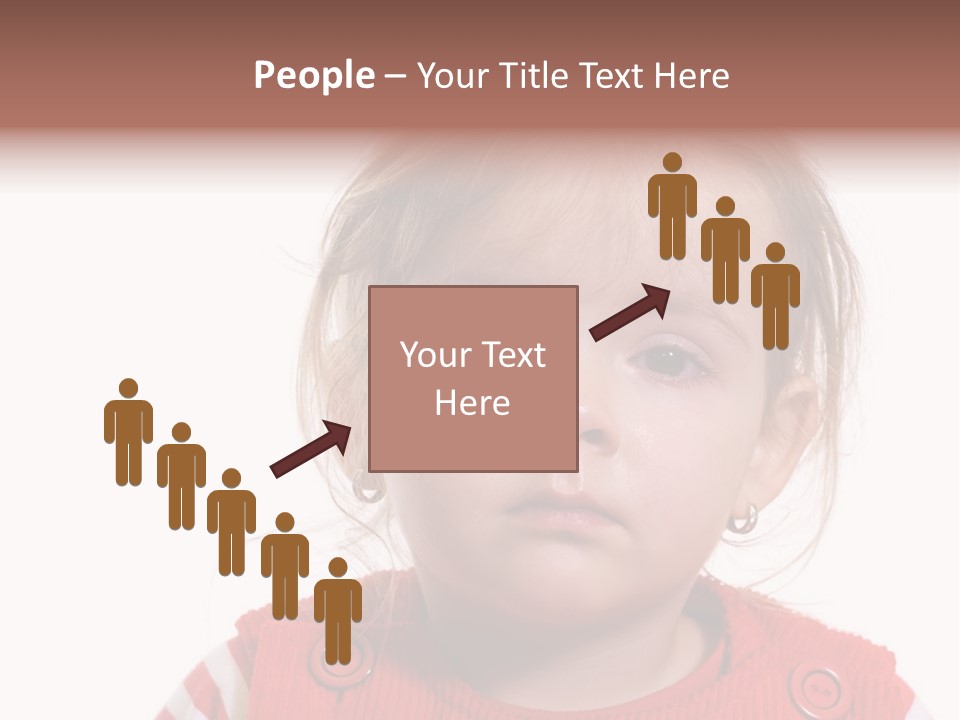 Little Girl With A Severe Flu And Red Eyes - Isolated PowerPoint Template