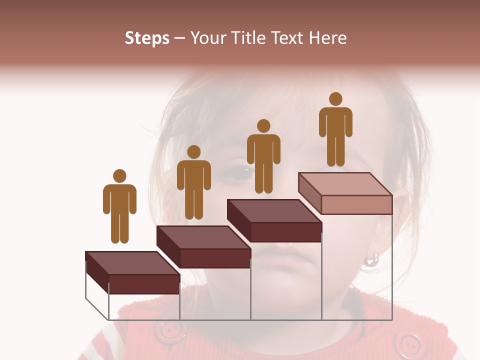 Little Girl With A Severe Flu And Red Eyes - Isolated PowerPoint Template
