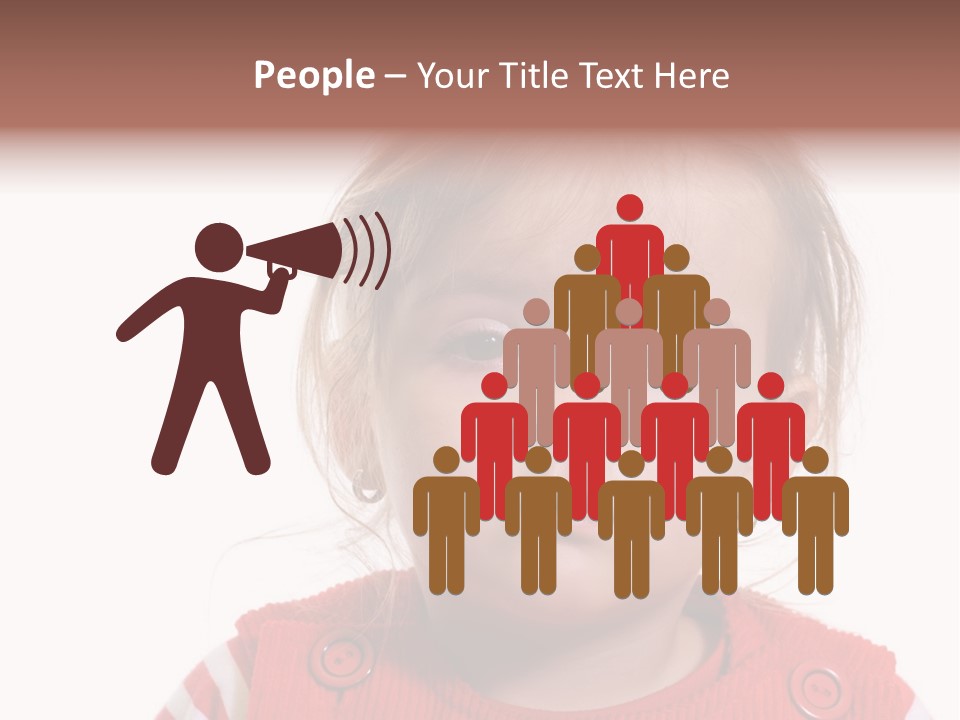 Little Girl With A Severe Flu And Red Eyes - Isolated PowerPoint Template