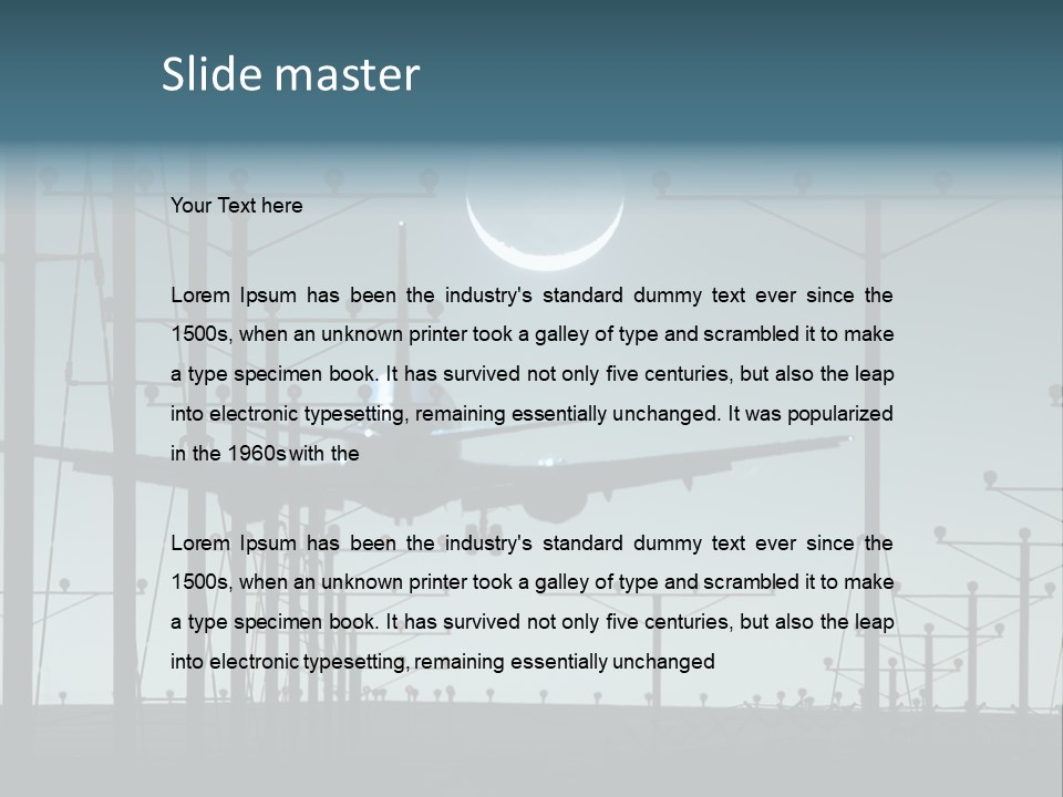 A Plane Flying In The Sky With The Moon In The Background PowerPoint Template