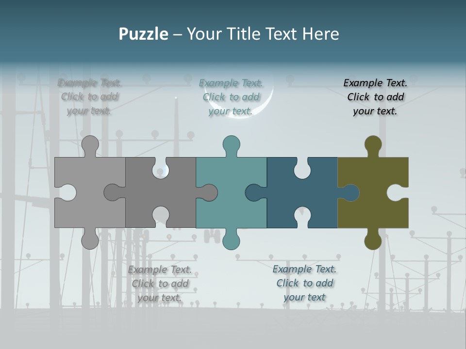 A Plane Flying In The Sky With The Moon In The Background PowerPoint Template