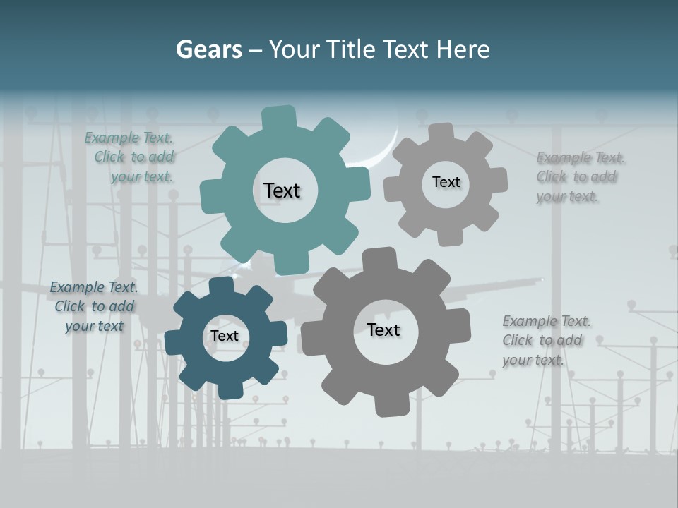A Plane Flying In The Sky With The Moon In The Background PowerPoint Template