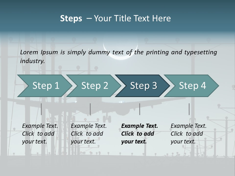 A Plane Flying In The Sky With The Moon In The Background PowerPoint Template