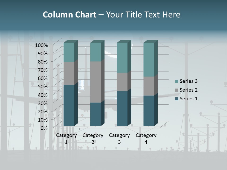 A Plane Flying In The Sky With The Moon In The Background PowerPoint Template