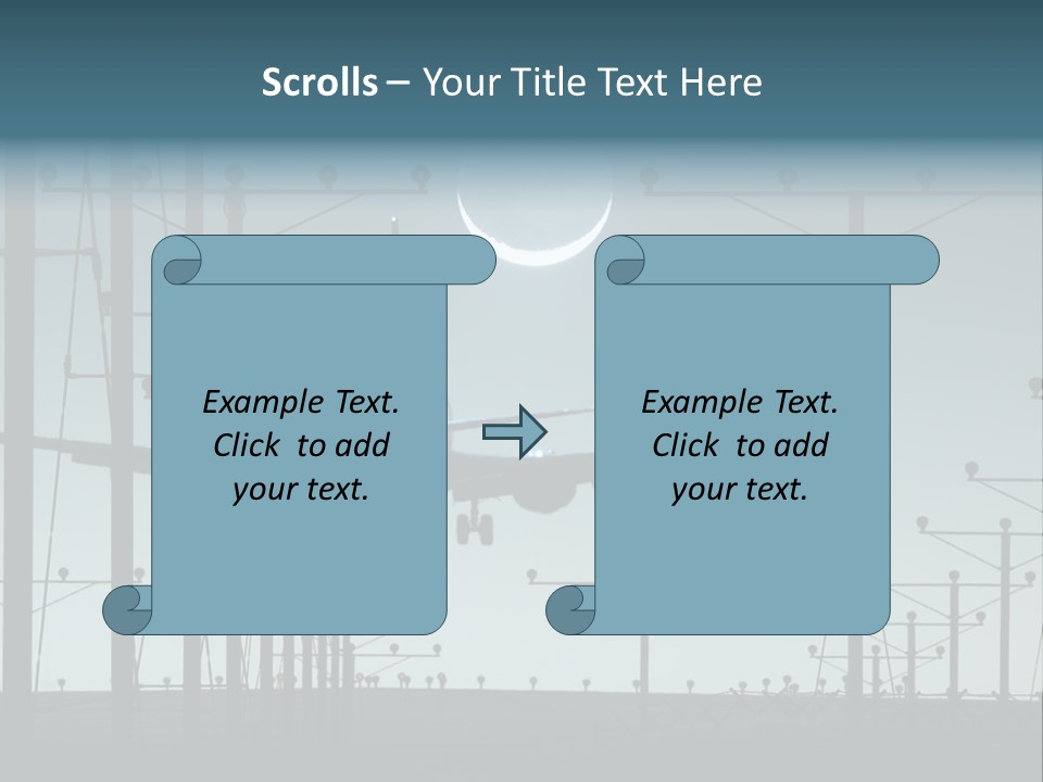 A Plane Flying In The Sky With The Moon In The Background PowerPoint Template