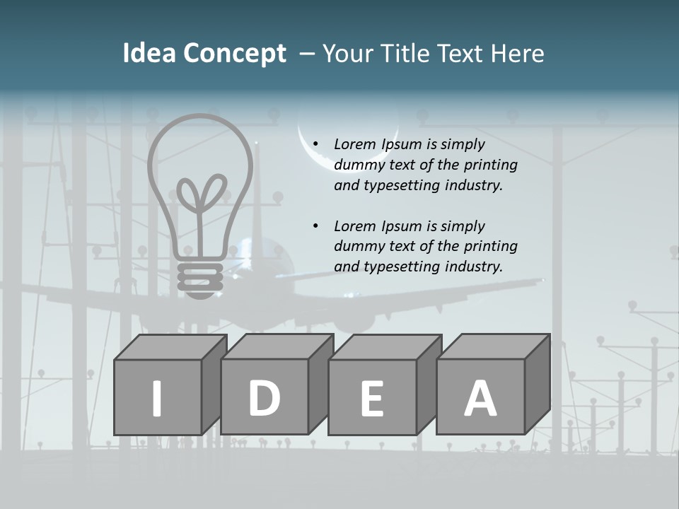 A Plane Flying In The Sky With The Moon In The Background PowerPoint Template