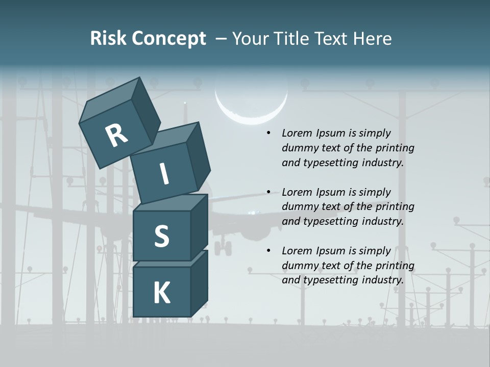 A Plane Flying In The Sky With The Moon In The Background PowerPoint Template