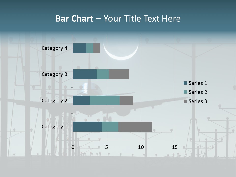 A Plane Flying In The Sky With The Moon In The Background PowerPoint Template