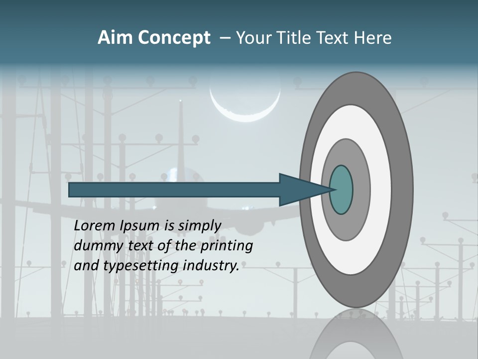 A Plane Flying In The Sky With The Moon In The Background PowerPoint Template