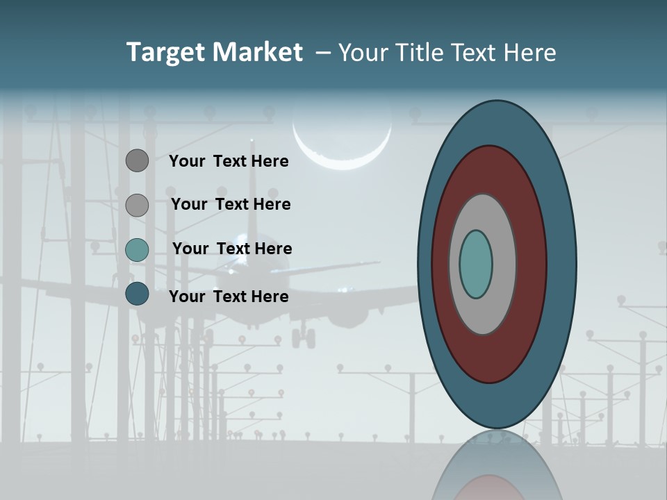 A Plane Flying In The Sky With The Moon In The Background PowerPoint Template