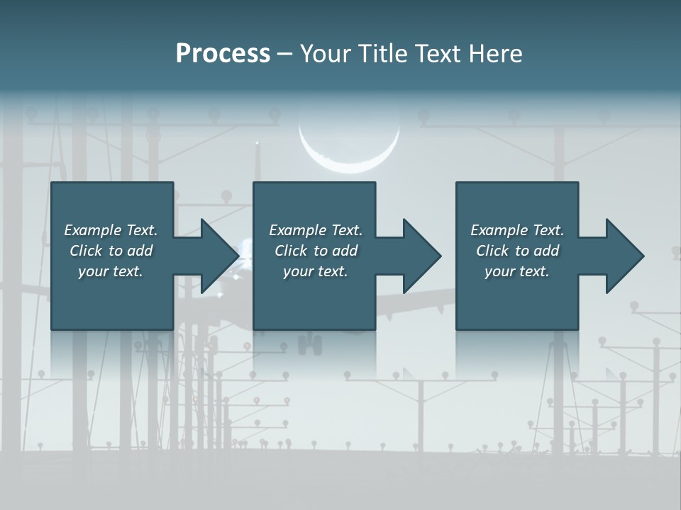 A Plane Flying In The Sky With The Moon In The Background PowerPoint Template