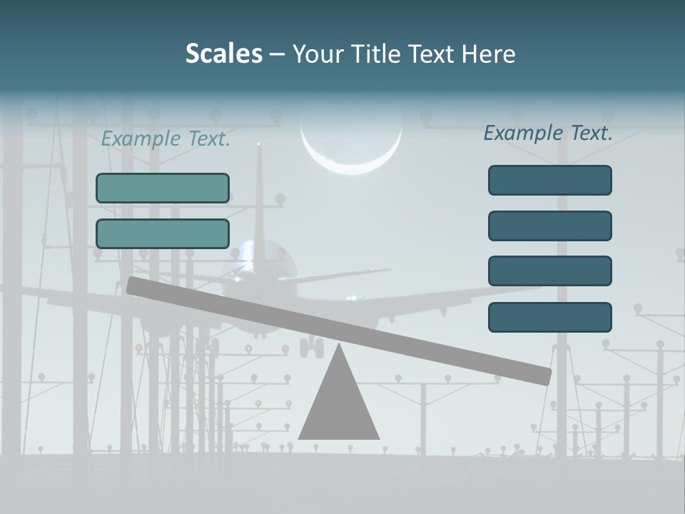 A Plane Flying In The Sky With The Moon In The Background PowerPoint Template