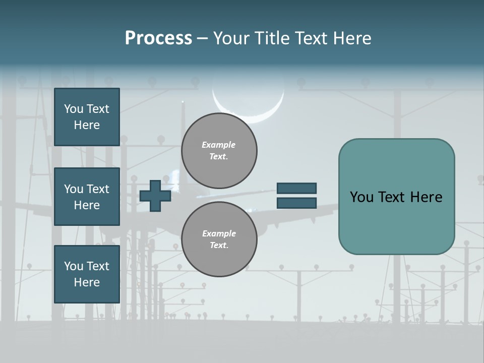 A Plane Flying In The Sky With The Moon In The Background PowerPoint Template
