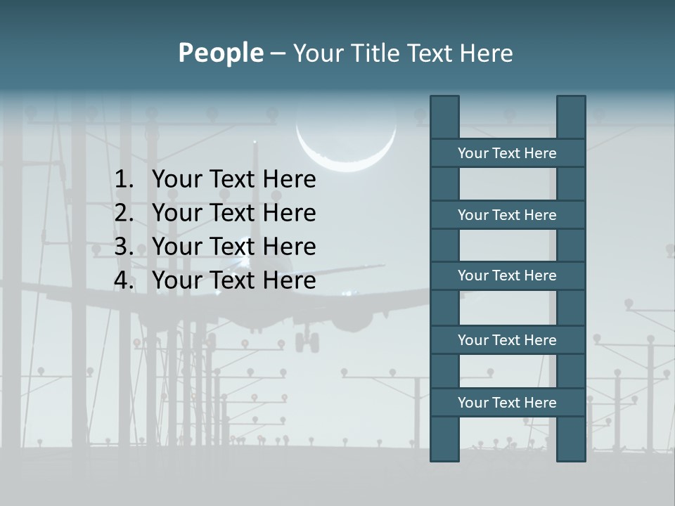 A Plane Flying In The Sky With The Moon In The Background PowerPoint Template