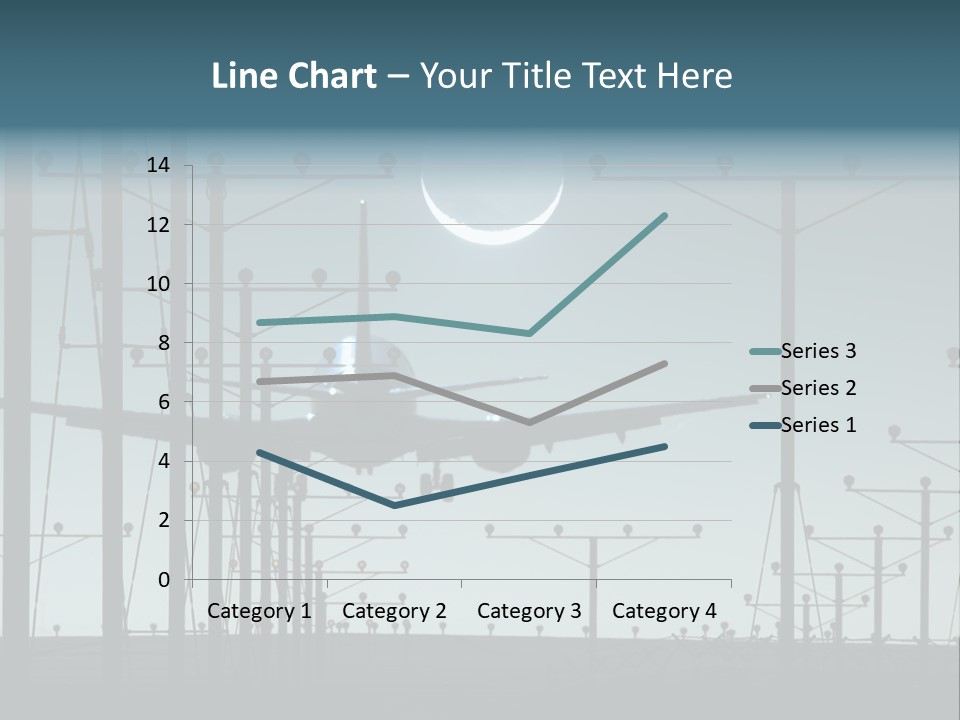 A Plane Flying In The Sky With The Moon In The Background PowerPoint Template