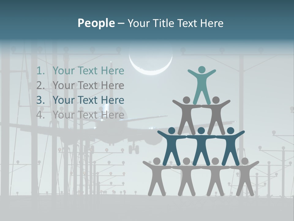 A Plane Flying In The Sky With The Moon In The Background PowerPoint Template