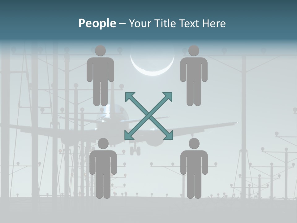 A Plane Flying In The Sky With The Moon In The Background PowerPoint Template