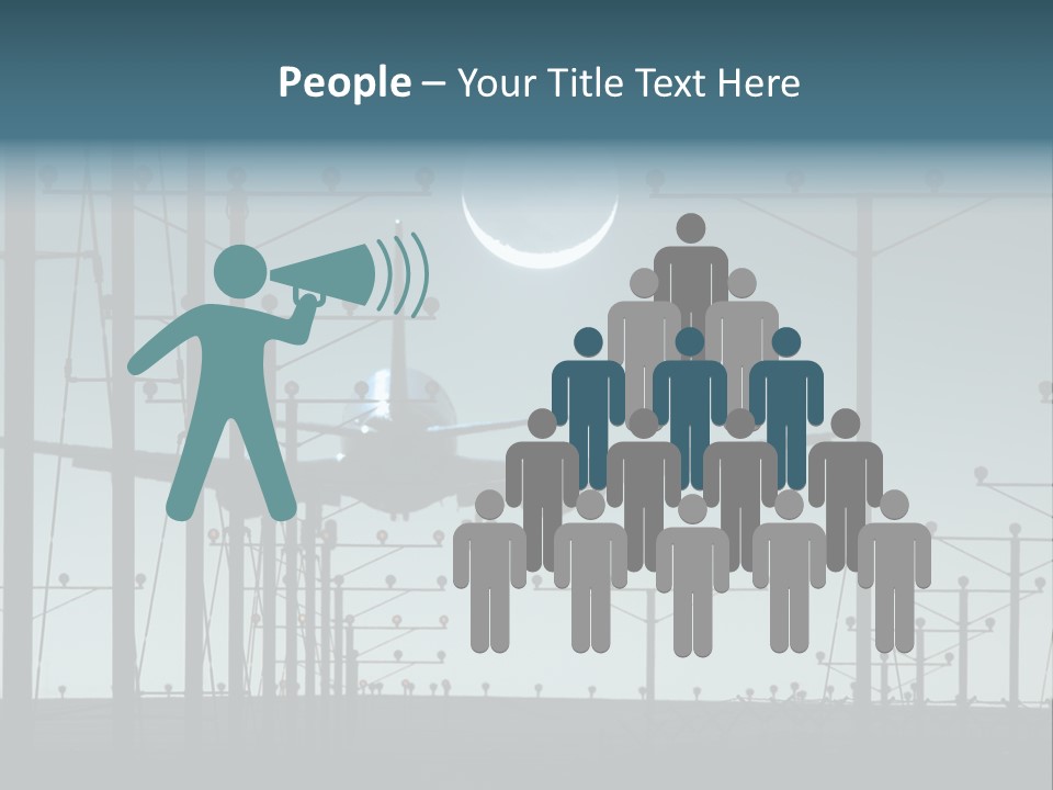 A Plane Flying In The Sky With The Moon In The Background PowerPoint Template