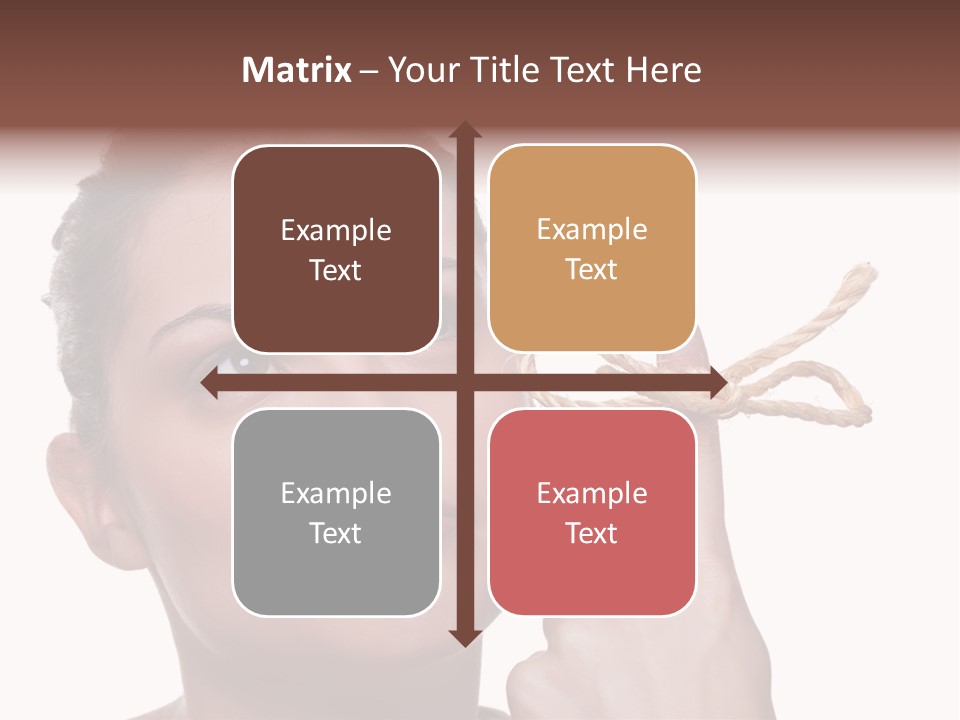 Attractive Young Woman Trying To Remember What The Piece Of String Round Her Finger Was Meant To Remind Her Of, Isolated On White Background. PowerPoint Template