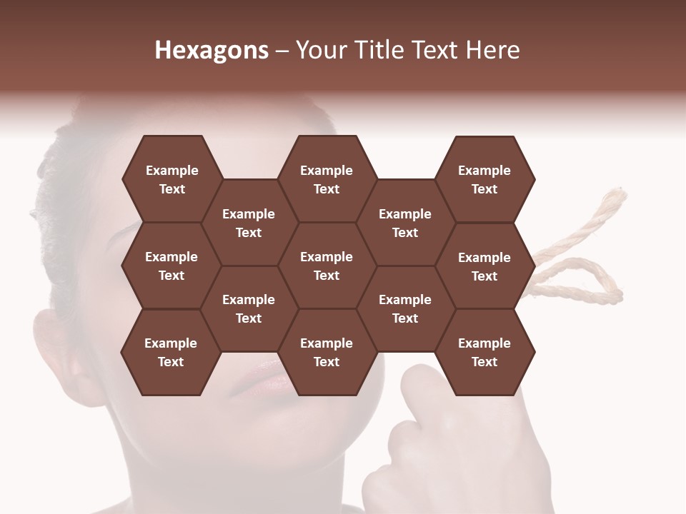 Attractive Young Woman Trying To Remember What The Piece Of String Round Her Finger Was Meant To Remind Her Of, Isolated On White Background. PowerPoint Template