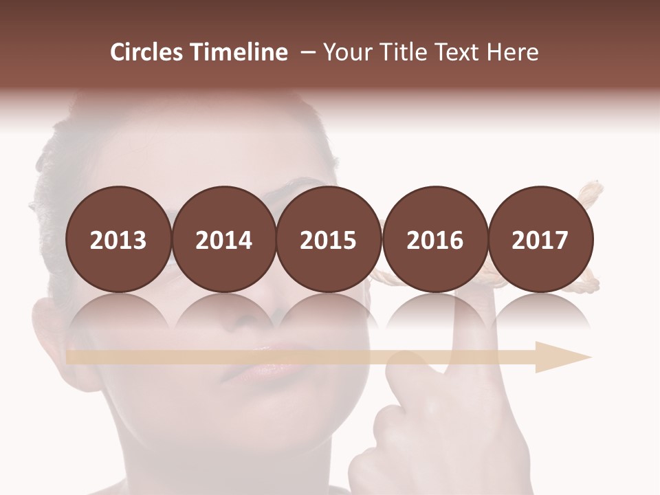 Attractive Young Woman Trying To Remember What The Piece Of String Round Her Finger Was Meant To Remind Her Of, Isolated On White Background. PowerPoint Template