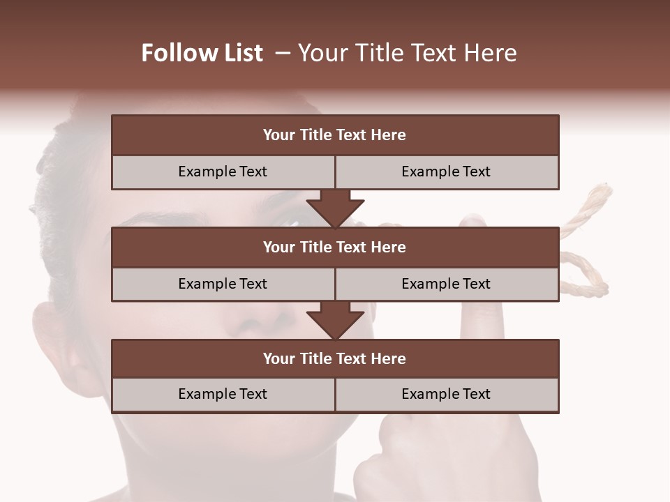 Attractive Young Woman Trying To Remember What The Piece Of String Round Her Finger Was Meant To Remind Her Of, Isolated On White Background. PowerPoint Template