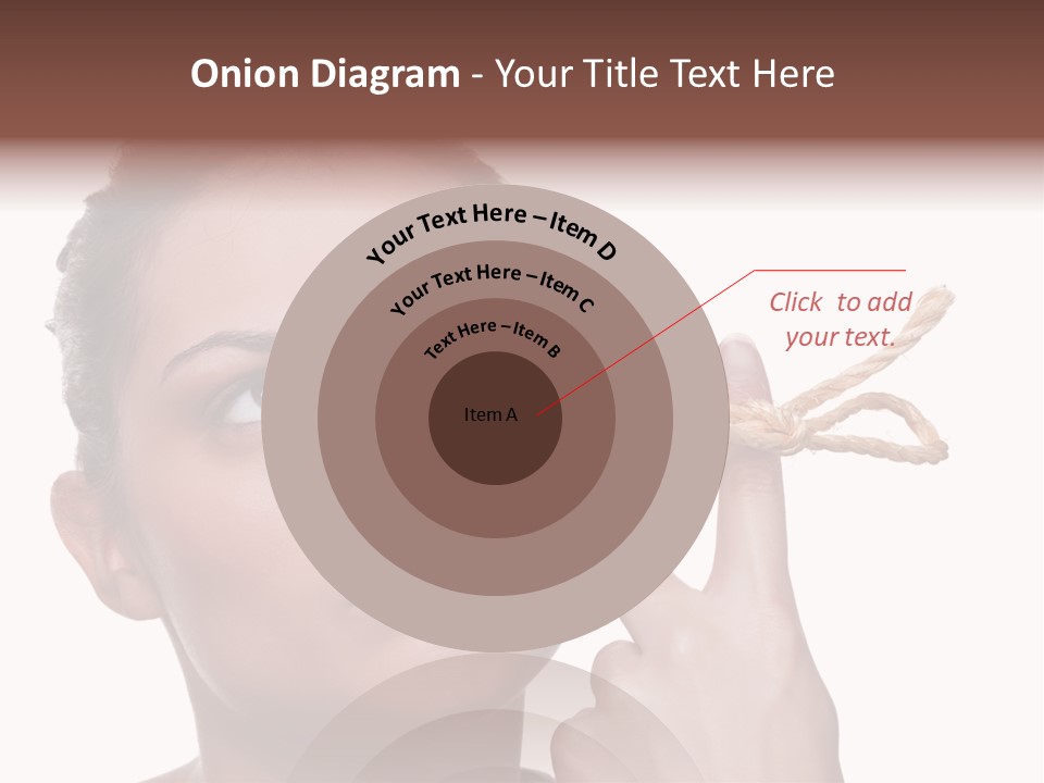 Attractive Young Woman Trying To Remember What The Piece Of String Round Her Finger Was Meant To Remind Her Of, Isolated On White Background. PowerPoint Template