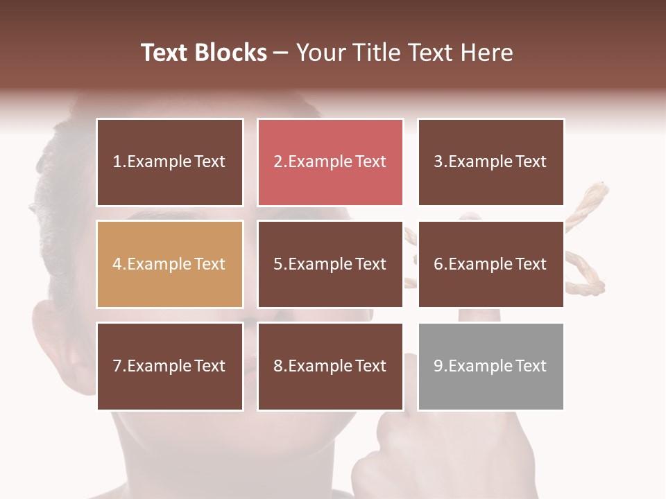 Attractive Young Woman Trying To Remember What The Piece Of String Round Her Finger Was Meant To Remind Her Of, Isolated On White Background. PowerPoint Template