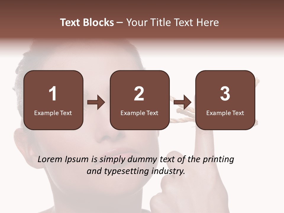 Attractive Young Woman Trying To Remember What The Piece Of String Round Her Finger Was Meant To Remind Her Of, Isolated On White Background. PowerPoint Template