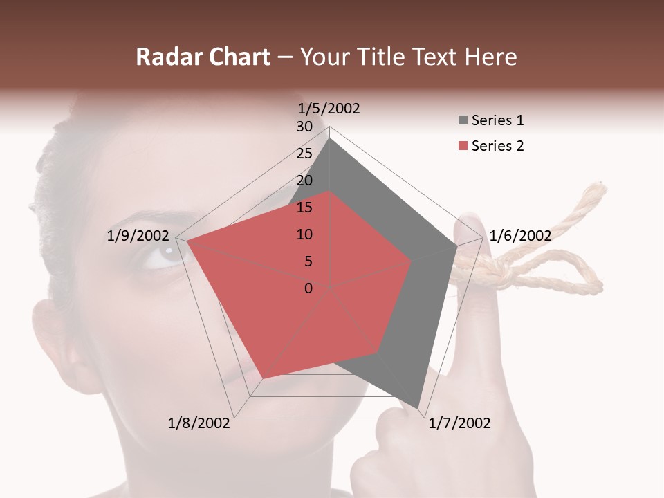 Attractive Young Woman Trying To Remember What The Piece Of String Round Her Finger Was Meant To Remind Her Of, Isolated On White Background. PowerPoint Template