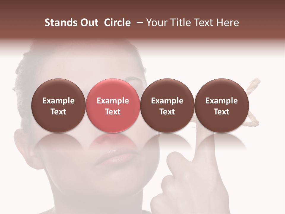 Attractive Young Woman Trying To Remember What The Piece Of String Round Her Finger Was Meant To Remind Her Of, Isolated On White Background. PowerPoint Template