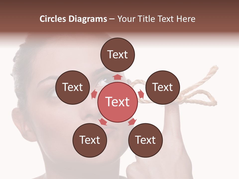 Attractive Young Woman Trying To Remember What The Piece Of String Round Her Finger Was Meant To Remind Her Of, Isolated On White Background. PowerPoint Template