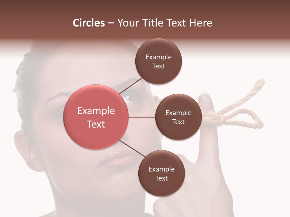 Attractive Young Woman Trying To Remember What The Piece Of String Round Her Finger Was Meant To Remind Her Of, Isolated On White Background. PowerPoint Template