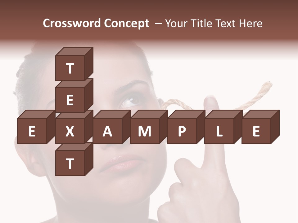 Attractive Young Woman Trying To Remember What The Piece Of String Round Her Finger Was Meant To Remind Her Of, Isolated On White Background. PowerPoint Template