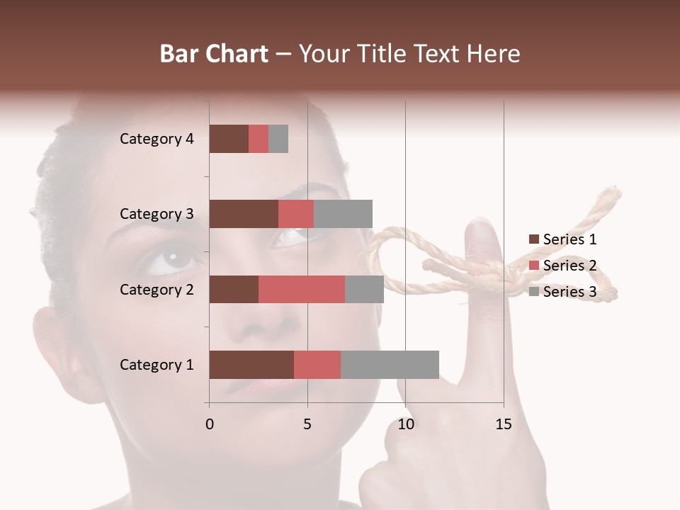 Attractive Young Woman Trying To Remember What The Piece Of String Round Her Finger Was Meant To Remind Her Of, Isolated On White Background. PowerPoint Template