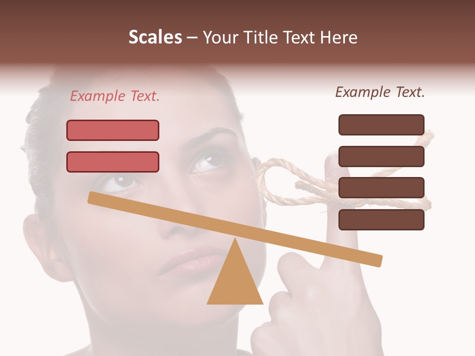 Attractive Young Woman Trying To Remember What The Piece Of String Round Her Finger Was Meant To Remind Her Of, Isolated On White Background. PowerPoint Template